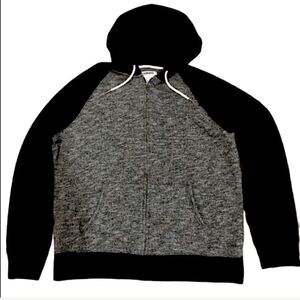 Black and Grey Raglan Full Zip Hoodie XL